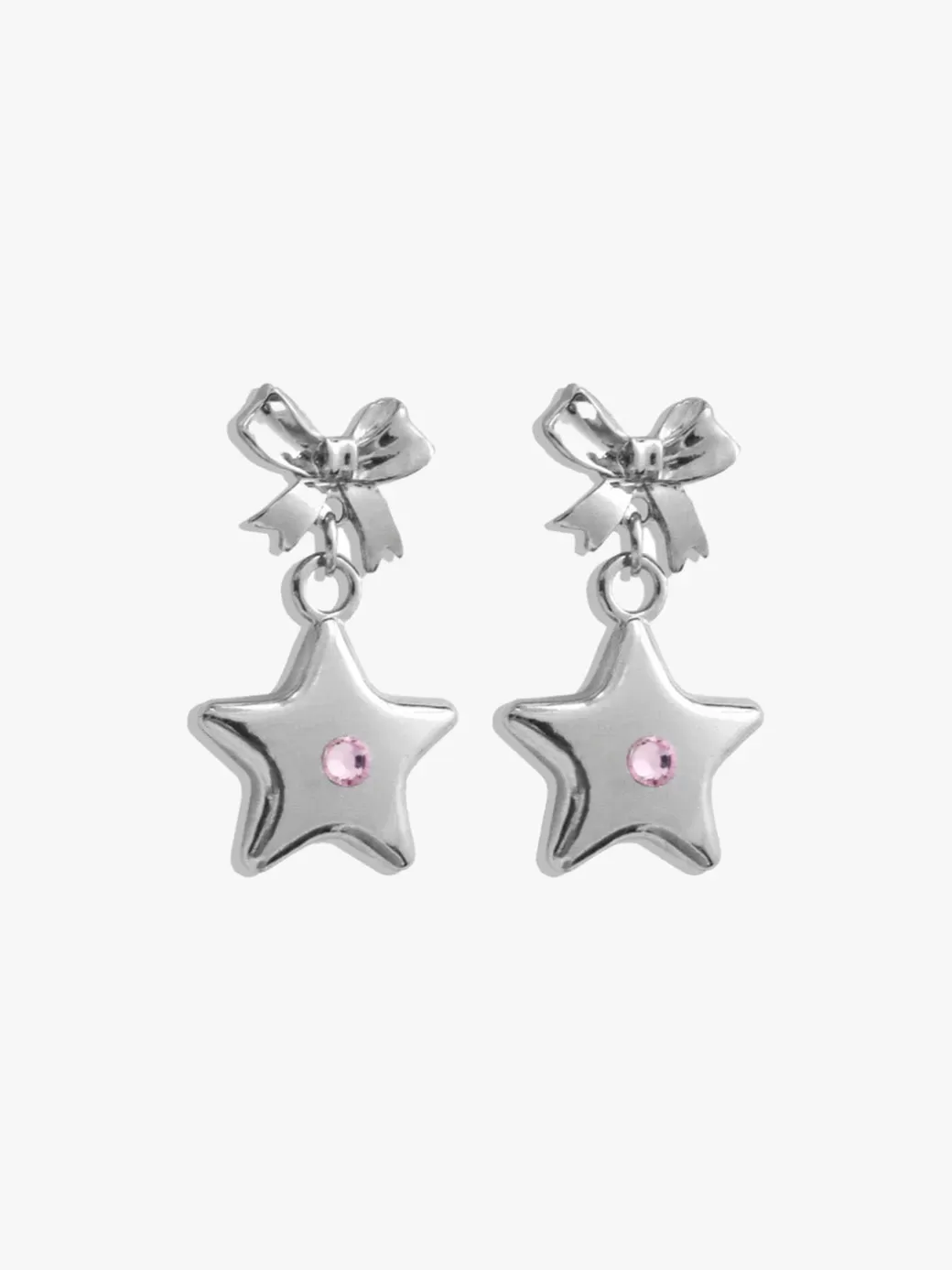 Flash Sale Lisa Says Gah Bellatrix Pink Star Earrings - Silver