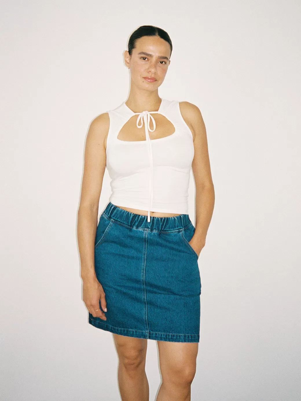 New Lisa Says Gah City Skirt - Blue Denim BlueDenim