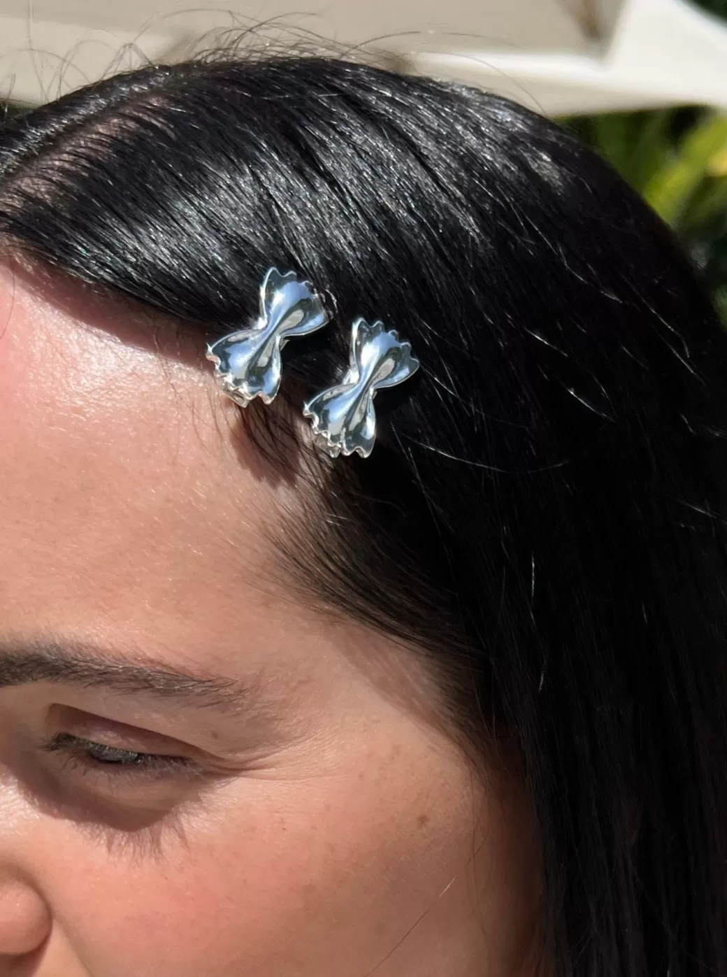 New Lisa Says Gah Farfalle Barrette Set - Silver