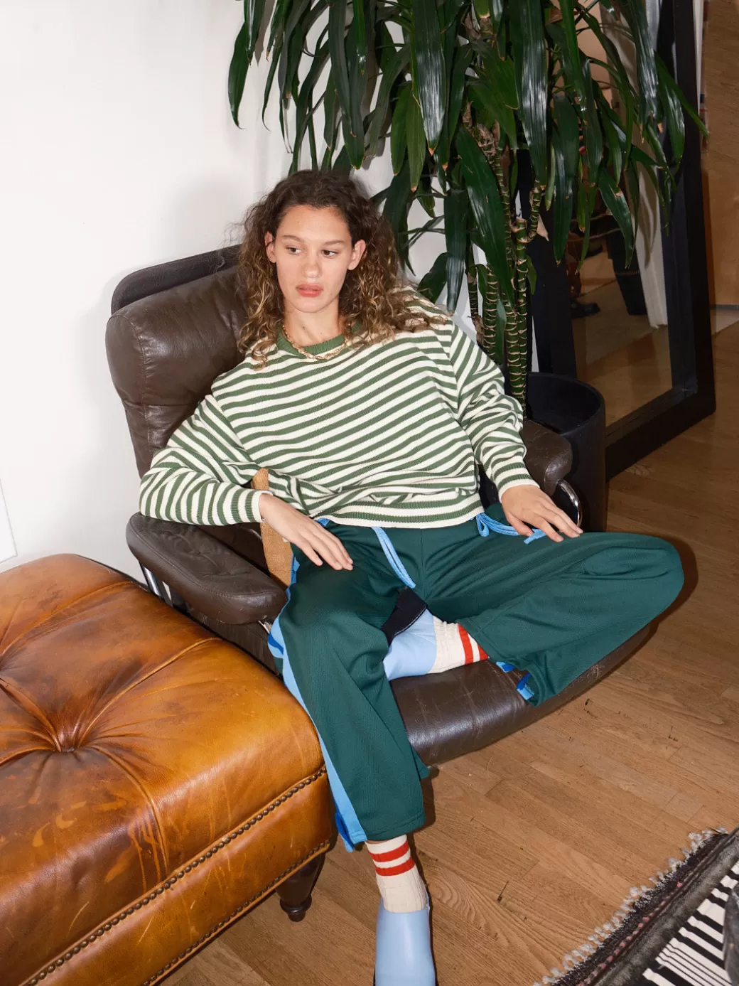Shop Lisa Says Gah "I Can't Believe it's Not Vintage" Crewneck - Green Stripe GreenStripe
