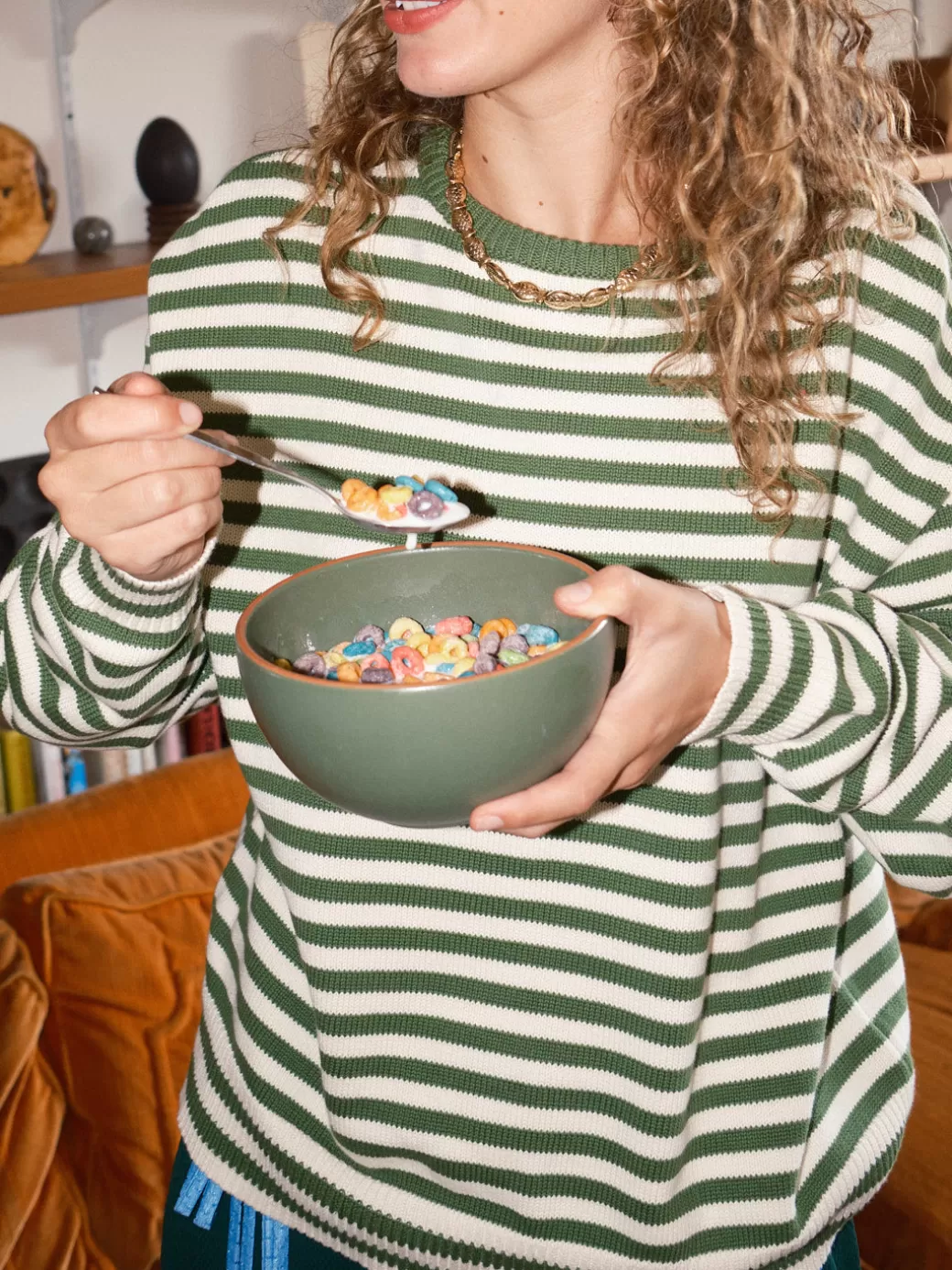 Shop Lisa Says Gah "I Can't Believe it's Not Vintage" Crewneck - Green Stripe GreenStripe