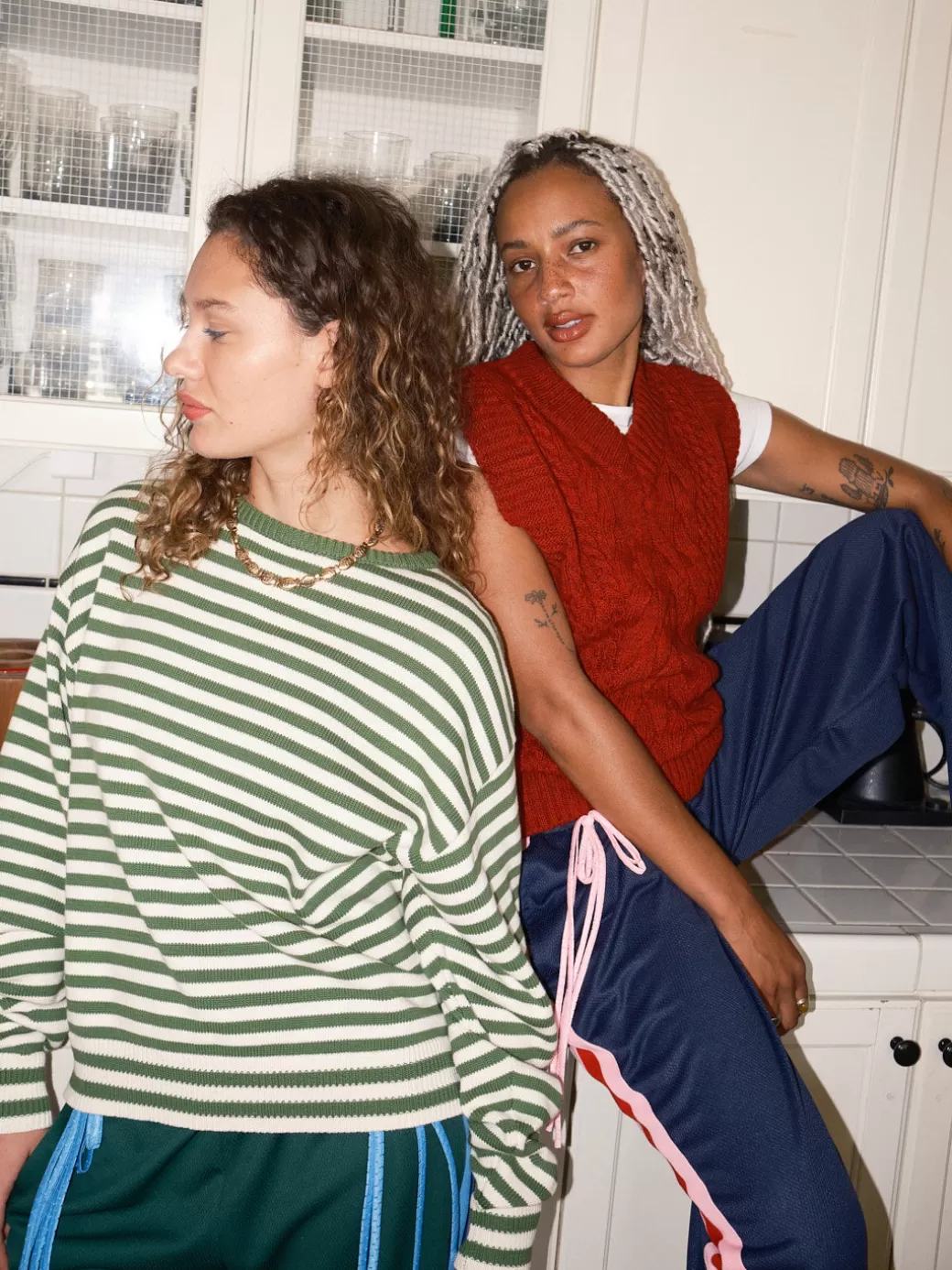 Shop Lisa Says Gah "I Can't Believe it's Not Vintage" Crewneck - Green Stripe GreenStripe