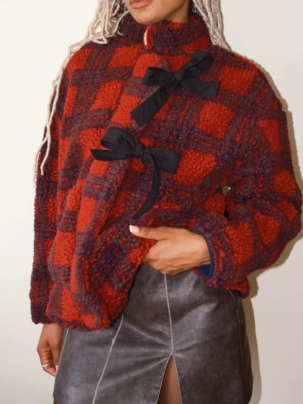 Fashion Lisa Says Gah Ingrid Borg Jacket - Red Plaid RedPlaid