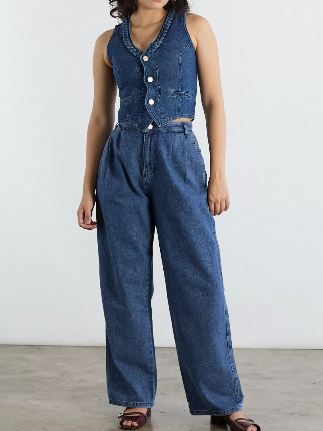 Best Sale Lisa Says Gah Isla Denim Vest - Vintage Wash VintageWash