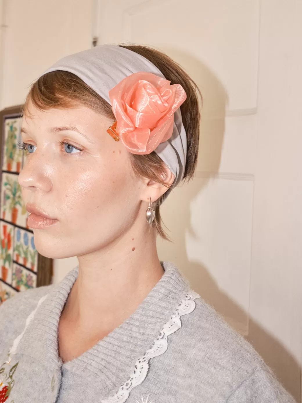 Cheap Lisa Says Gah Organza Rose Clip - Peach