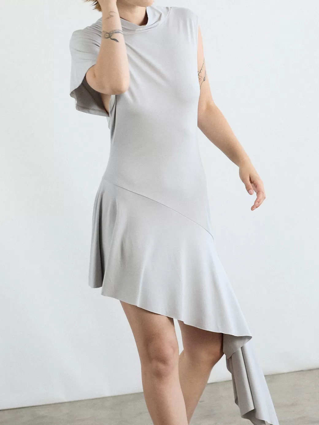 Shop Lisa Says Gah Plume Dress - Silver