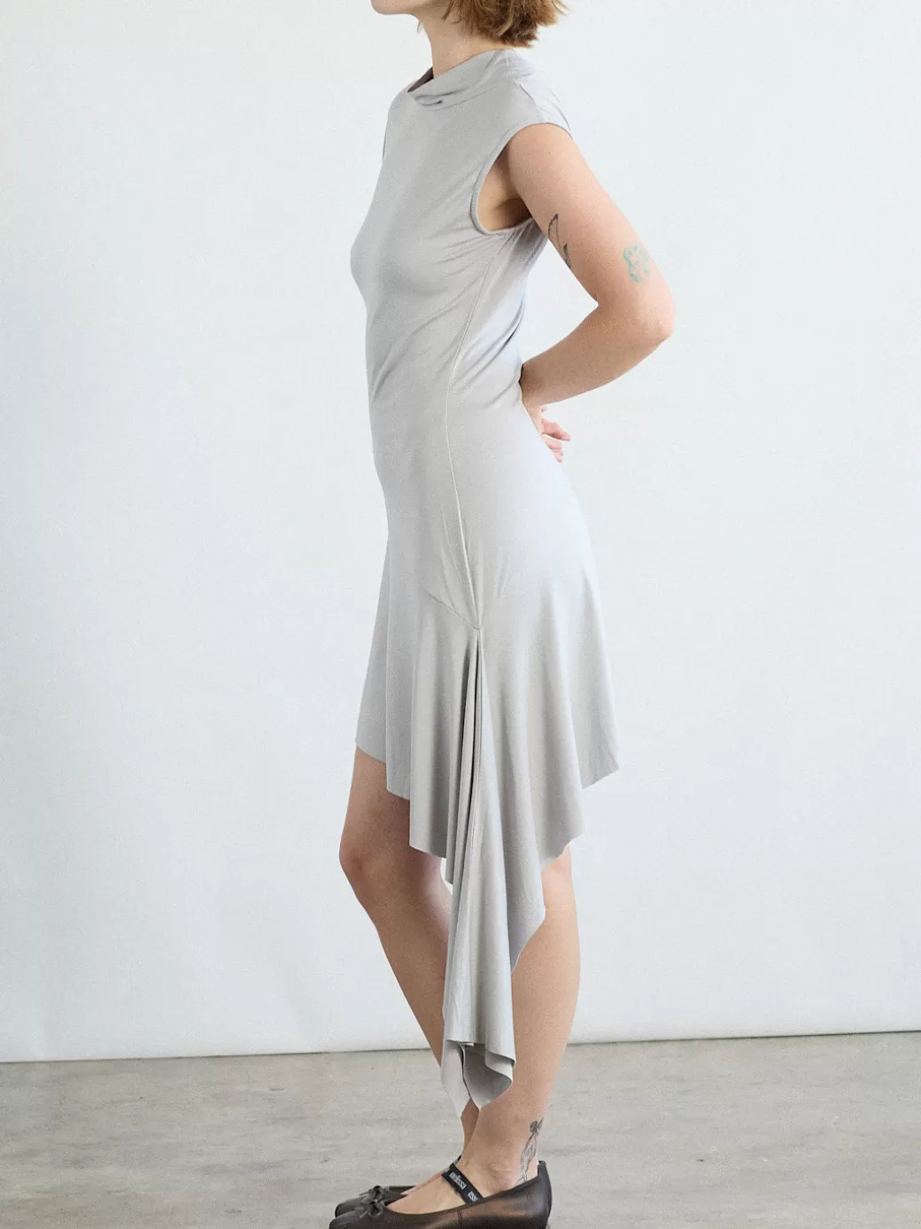 Shop Lisa Says Gah Plume Dress - Silver